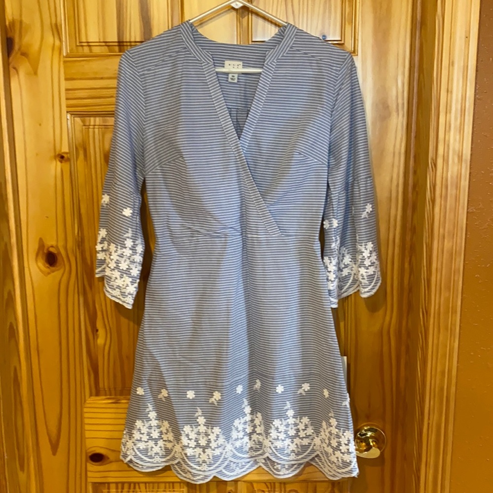 a new day blue and white XS striped dress